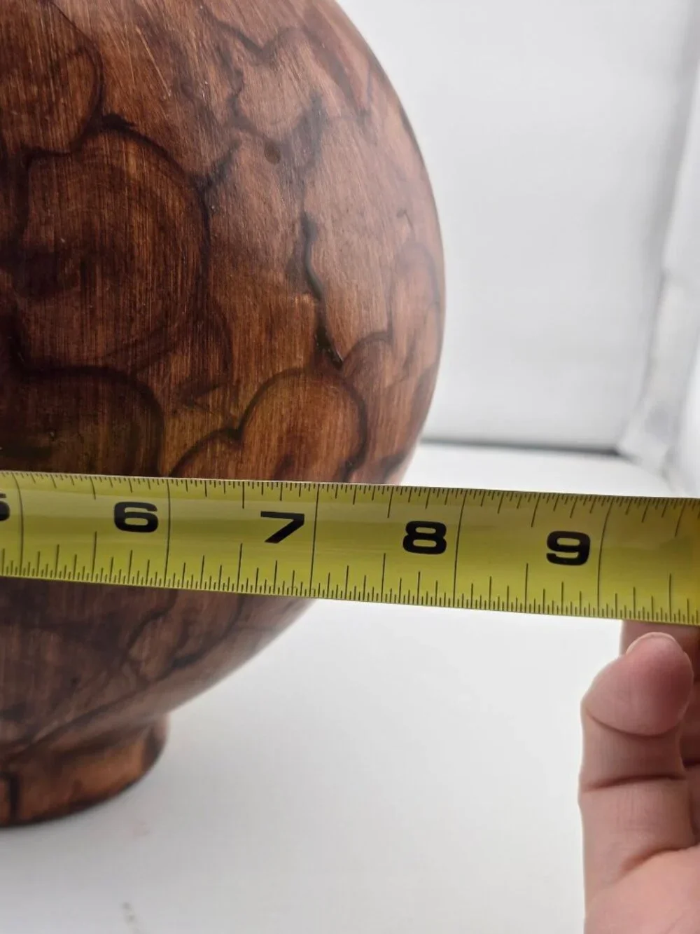 Handcrafted Wooden Floral-Patterned Vase With Natural Finish 8